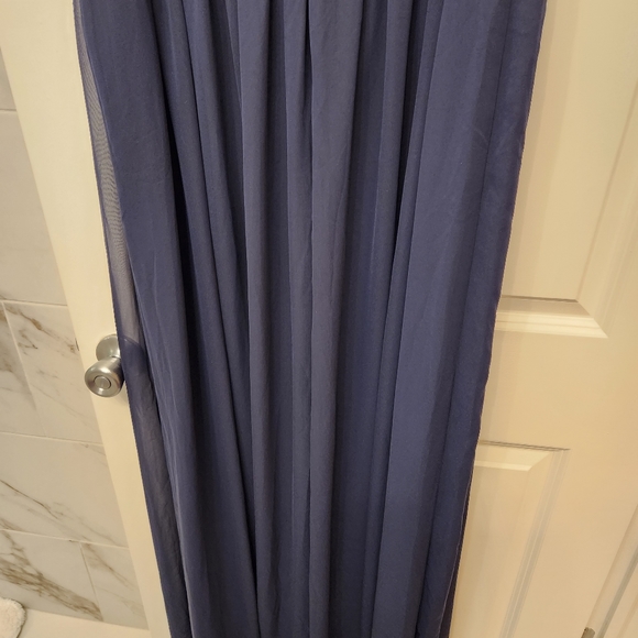 Dessy Collection Draped Chiffon Maxi Dress, Women's Size 20 midnight navy - Picture 11 of 11